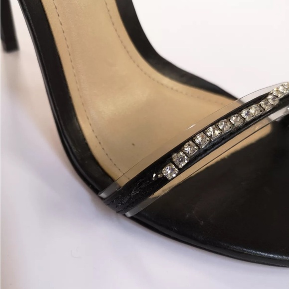 SCHUTZ Leather Sandals US9 EU39 Heel Rhinestone Ankle Strap - Picture 5 of 6